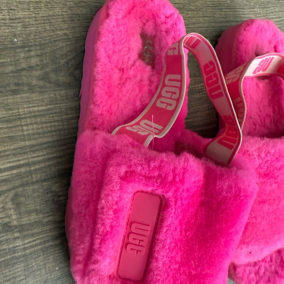 UGG Fluffy Pink Slingback Sandals size 38 - Picture 4 of 11